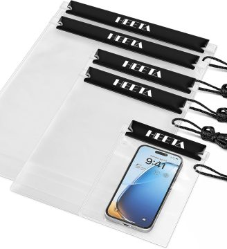 5-Pack Clear Waterproof Dry Bag, Water Tight Cases Pouch Dry Bags for Camera Mobile Phone Maps, Kayaking Boating Document Holder